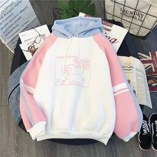 Load image into Gallery viewer, Women Plush Cute Bear Print Hoodie Long Sleeve  Hoody Female  Sweatshirts Loose Size Lovely Cotton Treetwear Top Spring Clothes