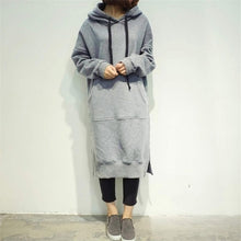 Load image into Gallery viewer, Women&#39;s Casual Loose Long Hoodies Autumn Solid Color Sweatshirt Hooded Sweatshirt Dress