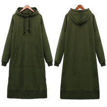 Load image into Gallery viewer, Women&#39;s Casual Loose Long Hoodies Autumn Solid Color Sweatshirt Hooded Sweatshirt Dress