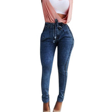 Load image into Gallery viewer, 2019 Fashion sexy  Long Pants Plus Size Fashion Belted High Waist Skinny Jeans Women Stretch Denim Long Pants